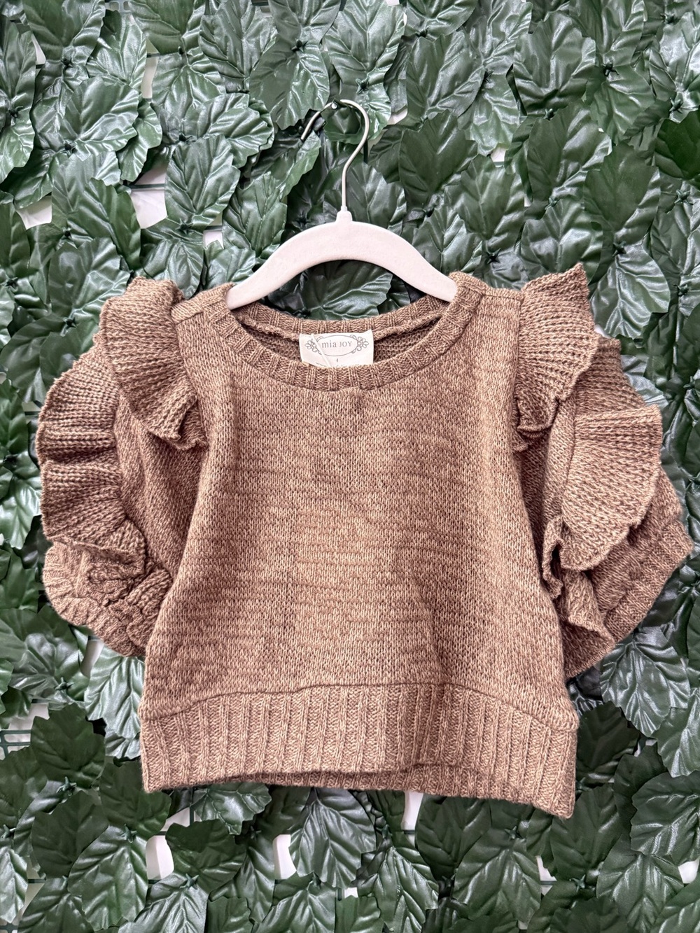 Joyfolie Girls' Hannah Sweater in Latte Marl-Mia Joy